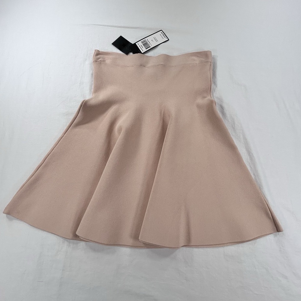 NEW BCBGMAXAZRIA Ingrid Aline Skater Skirt S Bare Pink Y2K Mini Minimalist $158 - Picture 7 of 8